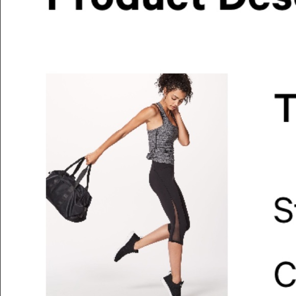 Black Lululemon Train Times High Rise Crop 21”